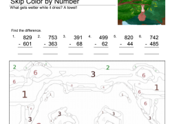 Color by Number with Skip (3 digit subtraction)