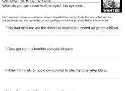 'bl'  Blends Hunt for Spelling Errors.