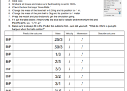 Collision and Momentum Digital Lab worksheet image