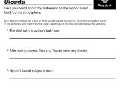 Find the Misspelled Words (Emphasis 'th' Digraphs)