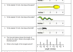 Reteach Line Plots and Quarter Inch Measurements worksheet image