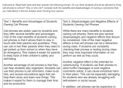 Two Text Opinion Essay Writing Passages