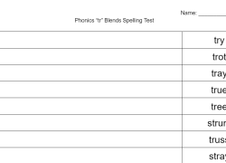 Phonics 'tr' Blend Spelling Test
