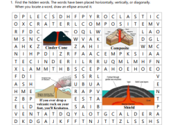 Volcano Vocabulary Word Search and Crossword