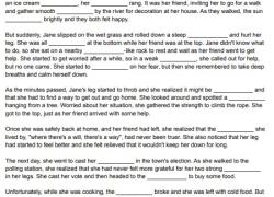 'o' - 'e' Spelling Pattern Phonics Cloze Reading Worksheet Image