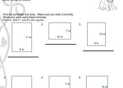 3rd Grade Perimeter and Area Worksheet