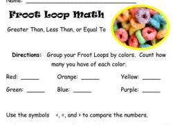 Comparing numbers using Fruit Loops Activity