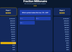 Fraction Millionaire Comparing and Finding Equivalent Fractions Game