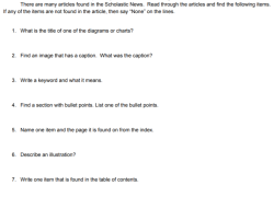 Expository Text Features Scavenger Hunt