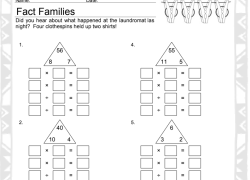 Multiplication Fact Families Worksheet