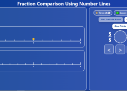 Fraction Comparison on Number Lines Speed Game