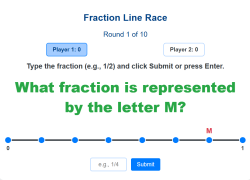 fraction on number line race