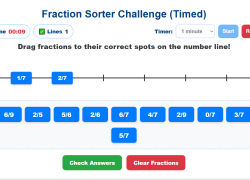 Fraction on a Number Line Sorter Challenge