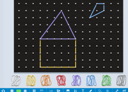 Student Create Shapes on Digital Geoboard