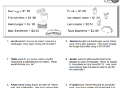May I take your order please? Money word problems