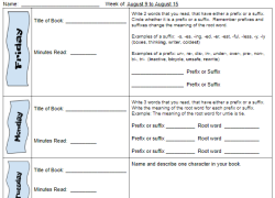Interactive and Review Reading Log: Friday to Thursday