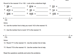 Rounding Numbers using Number Lines and Word Problems