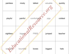Suffixes: Changing the Meaning of Words Bingo Game