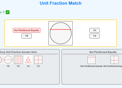 unit fraction drag drop matching game