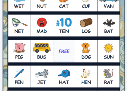 phonics cvc bingo cards